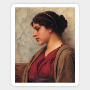 A Classical Beauty, Far-away Thoughts by John William Godward Magnet